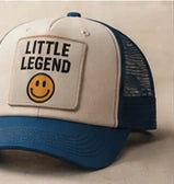 Blue and cream Little Legend trucker hat